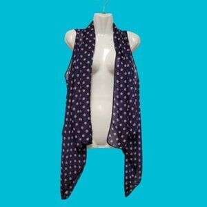 BLUSH pink polka dot open shawl cardigan cover up sheer vest one size fits all
